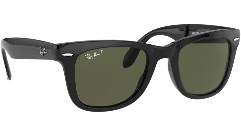 Ray-Ban Wayfarer Folding Sunglasses RB4105 601-58-5022 - Black Frame, Crystal Green Polar 50 mm Lenses