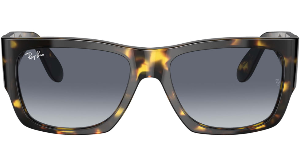 Ray-Ban Wayfarer Nomad RB2187 Sunglasses, Light Blue Gradient Grey Lenses, Yellow Havana, 54, RB2187-133286-54