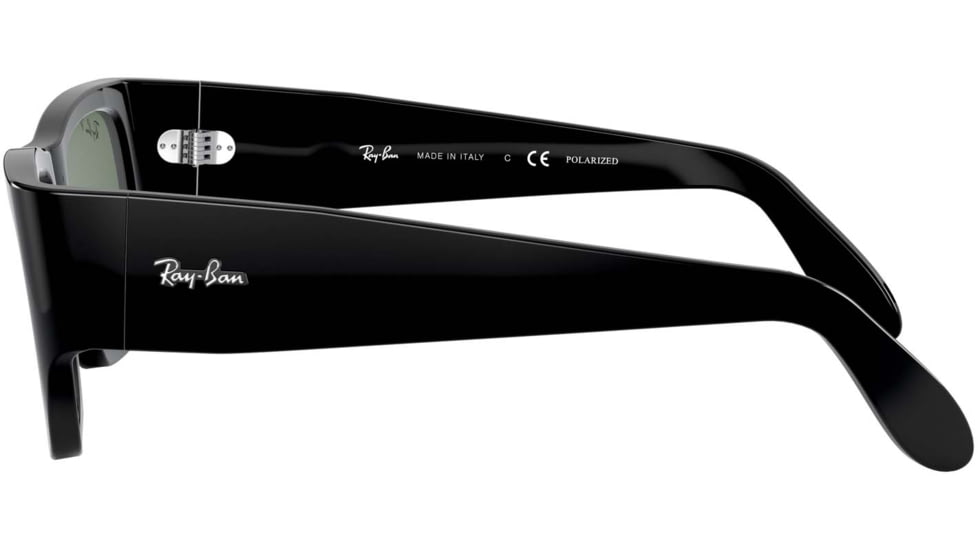 Ray-Ban Wayfarer Nomad RB2187 Sunglasses Polarized, Black, G-15 Green, 54, RB2187-901-58-54