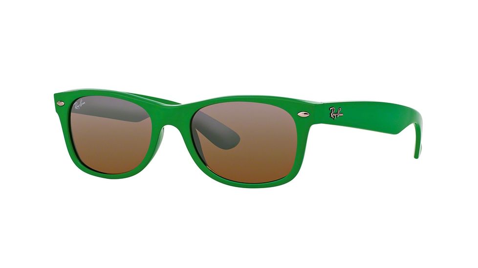 Ray-Ban Wayfarer RB2132 Sunglasses 60683K-52 - Shiny Green Frame, Brown Mirror Gradient Silver Lenses