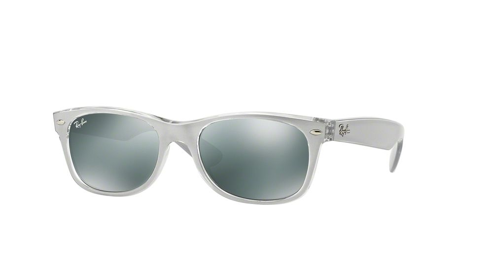 Ray-Ban Wayfarer RB2132 Sunglasses 614440-55 - Top Brushed Silver On Trasp Frame, Green Mirror Silver Lenses
