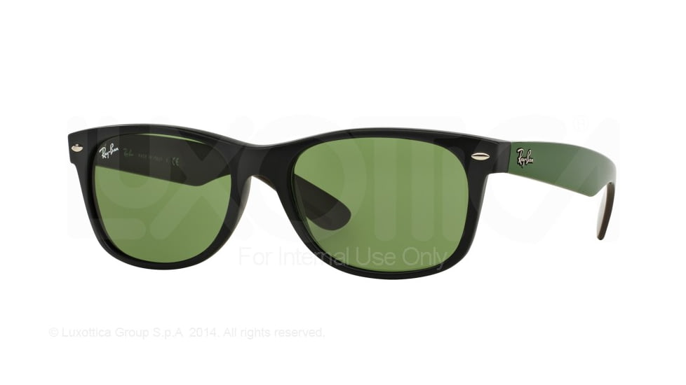 Ray-Ban Wayfarer RB2132 Sunglasses 61844E-52 - Matte Black Frame, Green Lenses