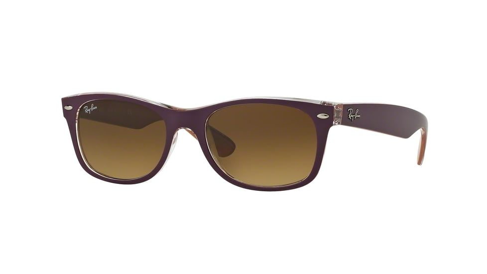 Ray-Ban Wayfarer RB2132 Sunglasses 619285-52 - Top Matte Violet On Orange Frame, Light Brown Gradient Dark Brow Lenses