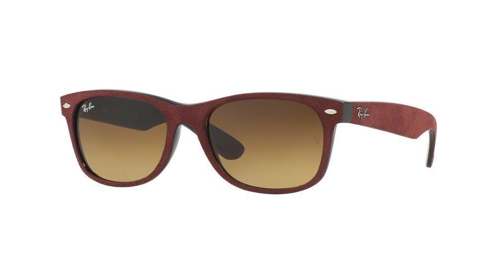 Ray-Ban Wayfarer RB2132 Sunglasses 624085-58 - Black/top Bordo' Alcantara Frame, Brown Gradient Lenses