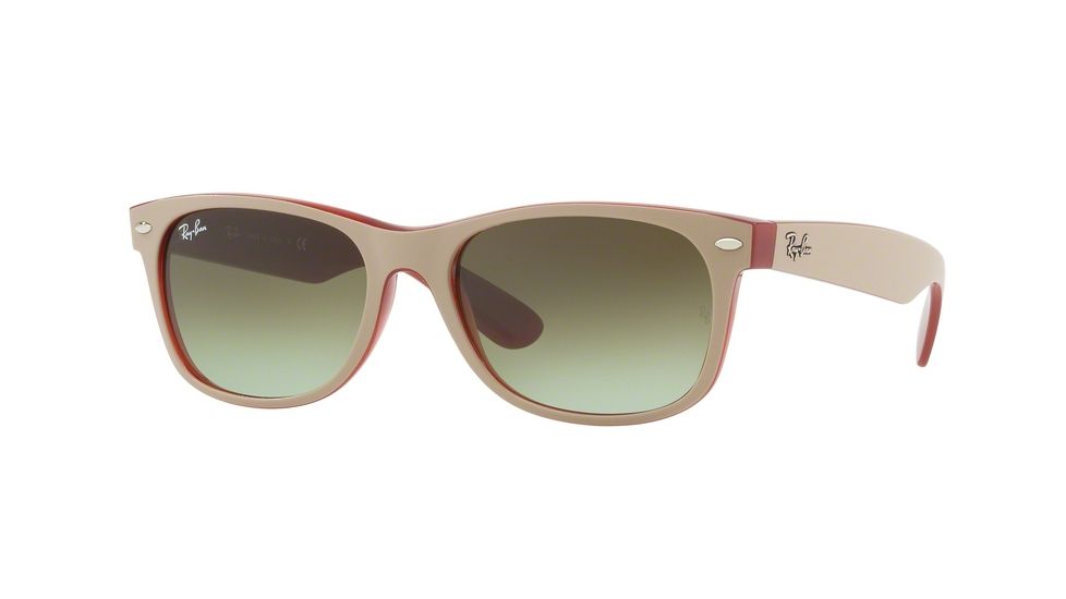 Ray-Ban Wayfarer RB2132 Sunglasses 6307A6-52 - Matte Beige On Opal Red Frame