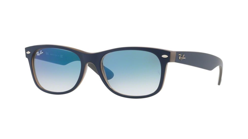 Ray-Ban Wayfarer RB2132 Sunglasses 63083F-52 - Matte Blue On Opal Brown Frame