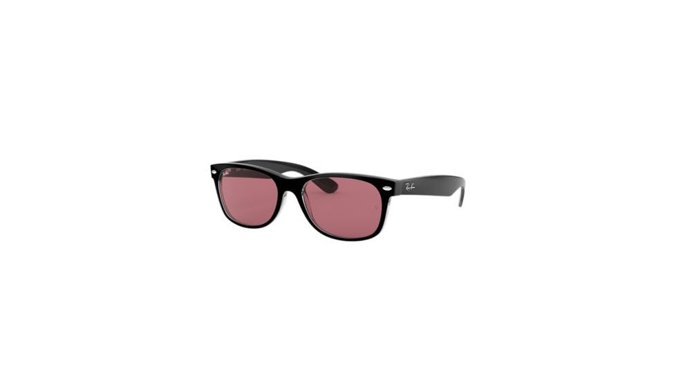 Ray-Ban Wayfarer RB2132 Sunglasses 6398U0-55 - Black/Transparent Frame, Violet Photo Mir Gold Lenses