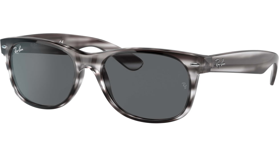 Ray-Ban Wayfarer RB2132 Sunglasses, Striped Grey Havana, 55, RB2132-6430B1-55