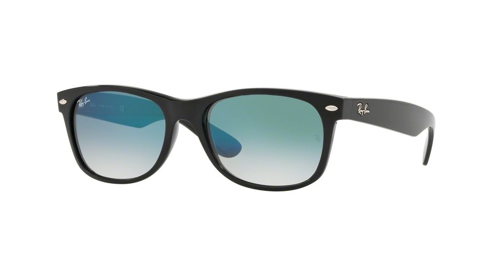 Ray-Ban Wayfarer RB2132 Sunglasses 901/3A-52 - Black Frame, Clear Gradient Green Lenses