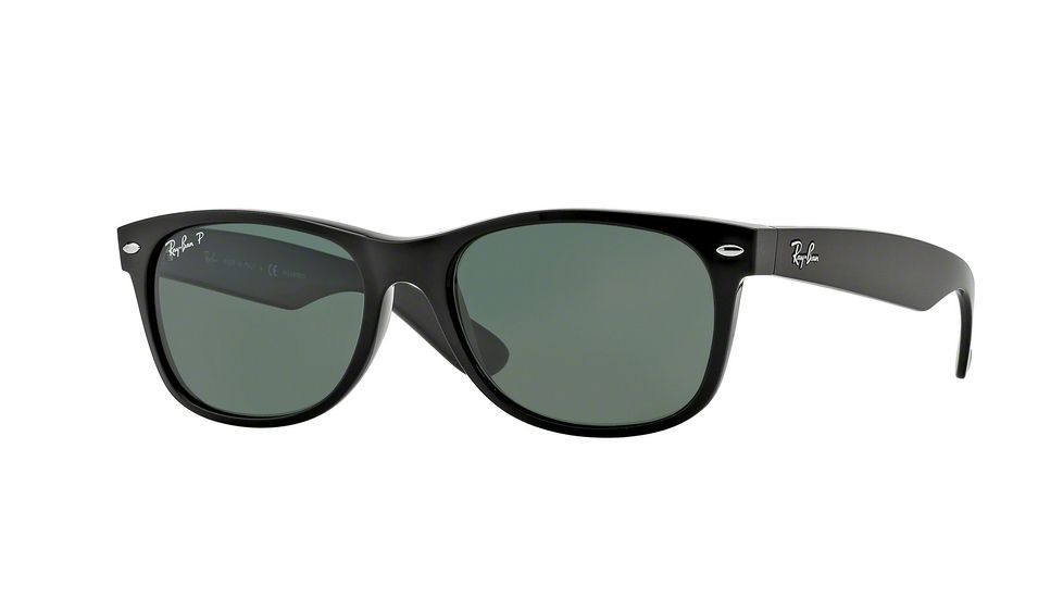 Ray-Ban Wayfarer RB2132 Sunglasses 901/58-58 - Black Frame, Crystal Green Polarized Lenses