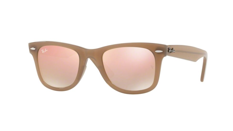 Ray-Ban WAYFARER RB4340 Sunglasses 61667Y-50 - Beige Frame, Grey Gradient Brown Mirror Pin Lenses
