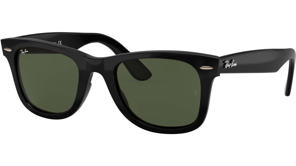 Ray-Ban WAYFARER RB4340 Sunglasses 601-50 - Black Frame, Green Lenses