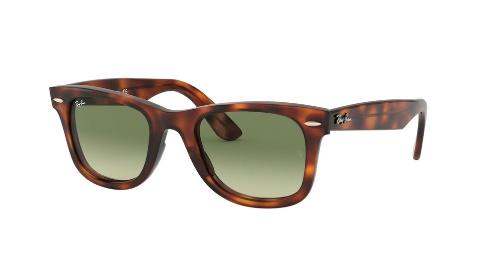 Ray-Ban WAYFARER RB4340 Sunglasses 63974M-50 - Red Havana Frame, Green Gradient Green Lenses
