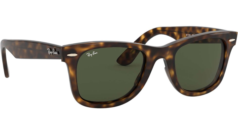 Ray-Ban WAYFARER RB4340 Sunglasses 710-50 - Havana Frame, Green Lenses