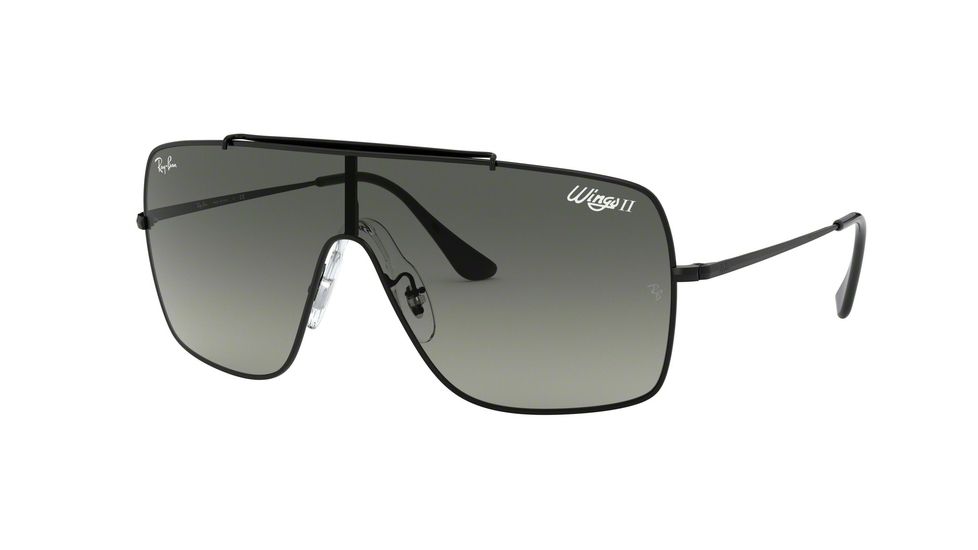 Ray-Ban WINGS II Sunglasses - Men's, Black Frame, Grey Gradient Lenses, RB3697-002-11-35