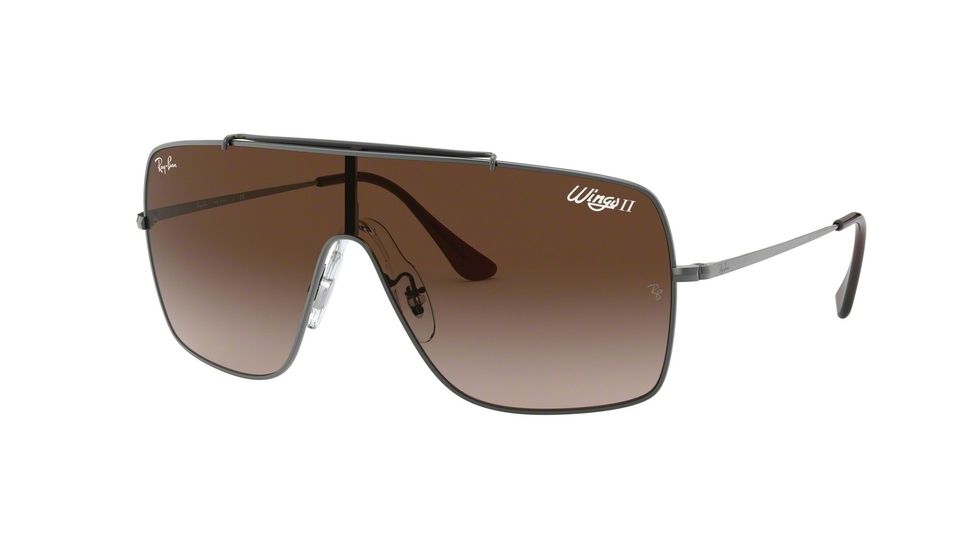 Ray-Ban WINGS II Sunglasses - Men's, Gunmetal Frame, Brown Gradient Lenses, RB3697-004-13-35