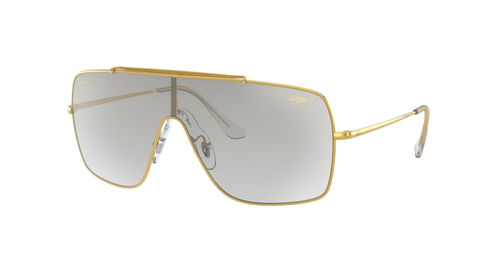Ray-Ban WINGS II Sunglasses - Men's, Gold Frame, Clear gradient silver Lenses, RB3697-91966I-35