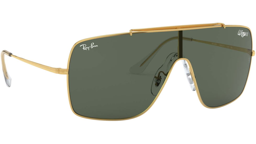 Ray-Ban WINGS II Sunglasses - Men's, Gold Frame, Green Classic Lenses, RB3697-905071-35