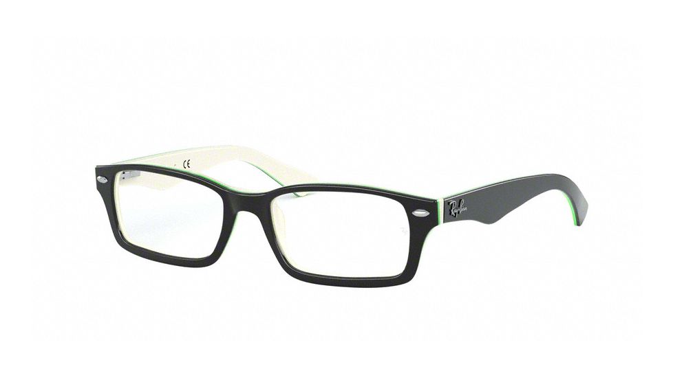 Ray-Ban Youth RY1530 Eyeglass Frames 3820-48 - Top Black On White/Green