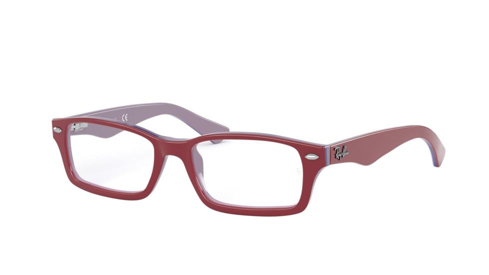 Ray-Ban Youth RY1530 Eyeglass Frames 3821-48 - Top Red On Grey/Blue