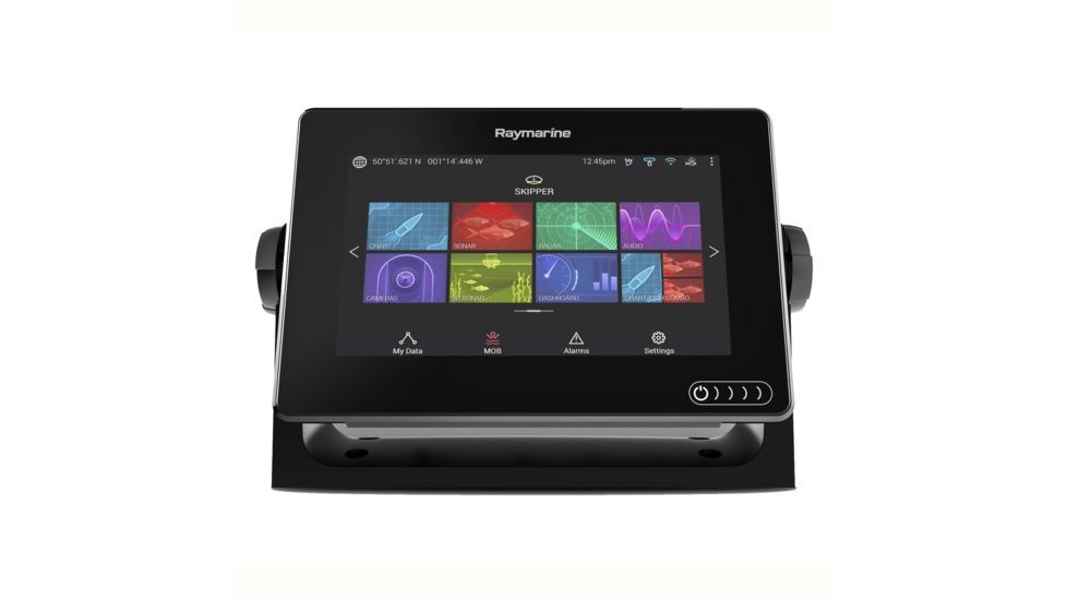 Raymarine Axiom 7in Touch Screen Multifunction Navigation Display w/ IIntegrated DownVision, 600W Sonar w/ CPT-100DVS Transducer And NAG Charts, E70364-02-NAG