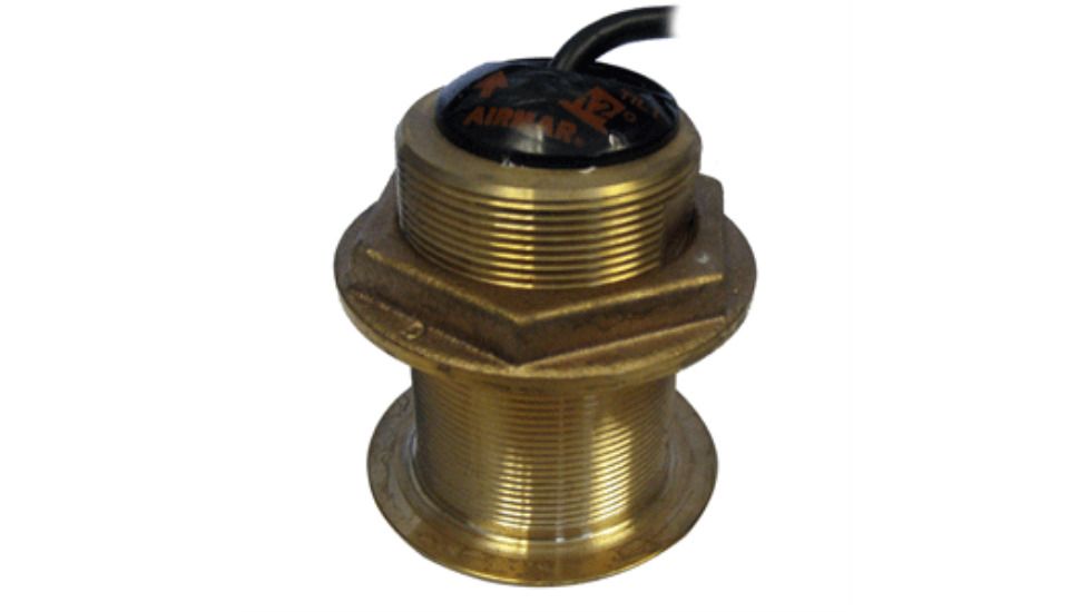 Raymarine B60 Bronze Thru-Hull 50, 200Khz Depth, Temperature Transducer With 20 Degree Tilted Element 33ft Cable, Black, Standard E66087