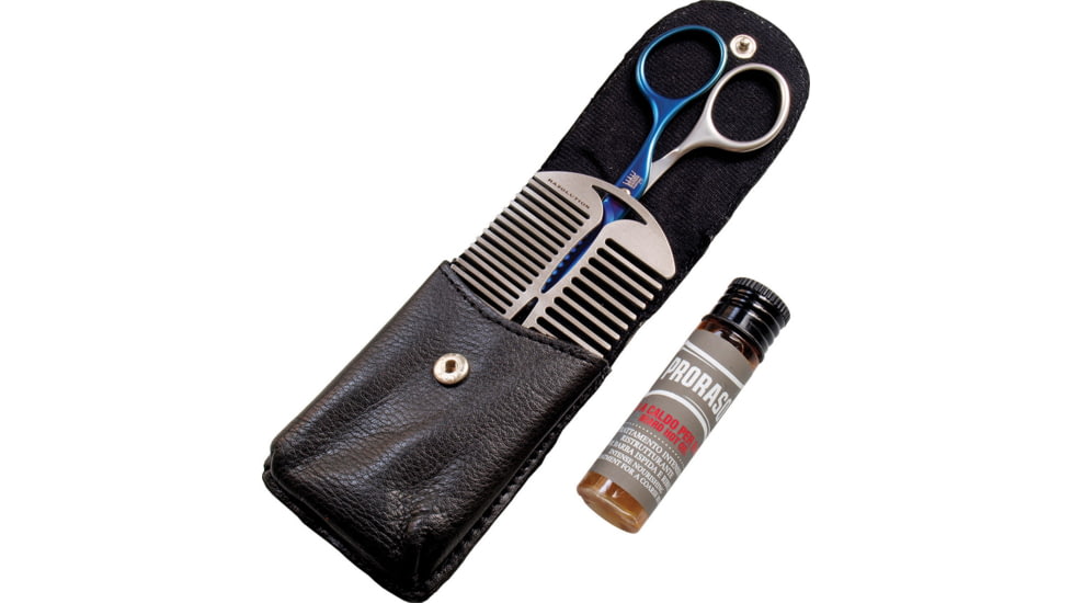 Razolution Beard Trimming Set, with 3.25 overall stainless beard comb, 59612