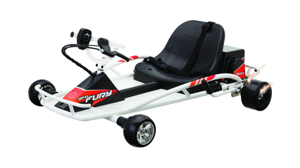 Razor Ground Force Drifter Fury Electric Go Kart, White/Black, 25143498
