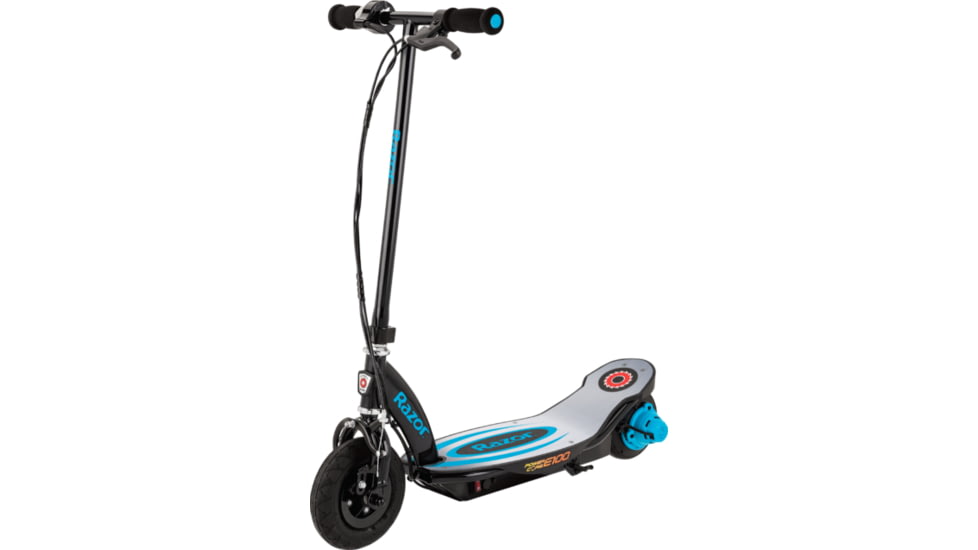 Razor Power Core E100 Electric Scooter w/ Aluminum Deck, Black/Blue, 13111293