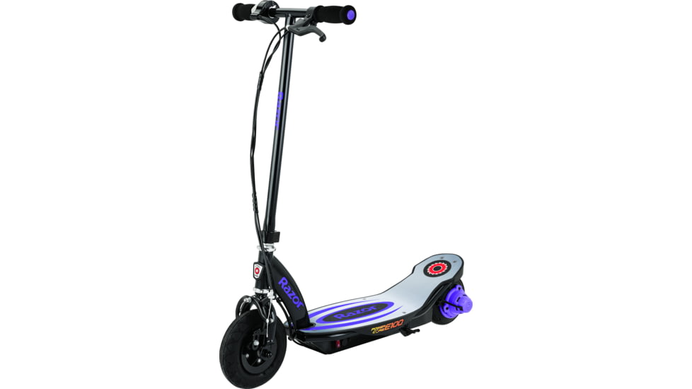 Razor Power Core E100 Electric Scooter w/ Aluminum Deck, Black/Purple, 13112150