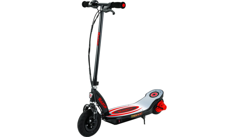 Razor Power Core E100 Electric Scooter w/ Aluminum Deck, Black/Red, 13111296