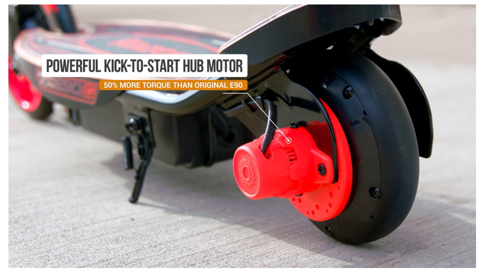 Razor Power Core E90 Glow Electric Scooter, Black/Red, 13112181