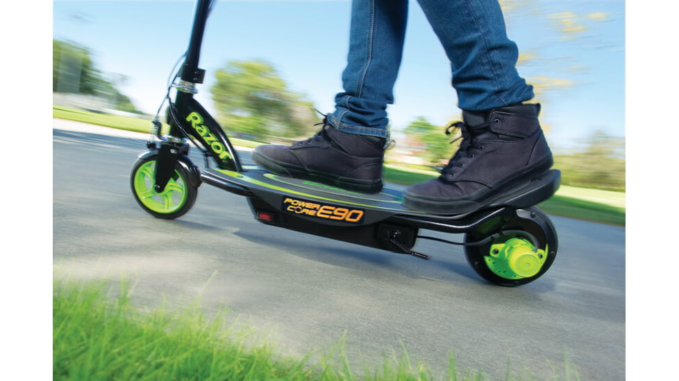 Razor Power Core E90 V2 Electric Scooter, Black/Green, 13111496