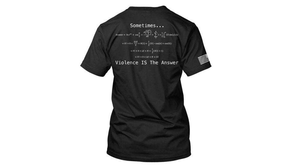 RE Factor Tactical T-Shirt, Violence Is the Answer, Black, Small RFTSVABKSM