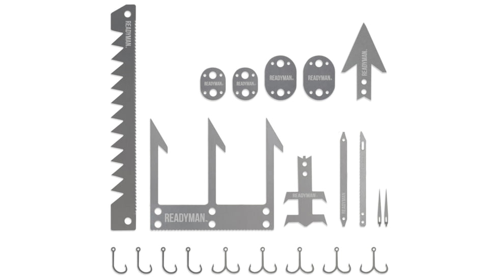 ReadyMan EDC Survival Cards 18 Total Survival Kit, 3.5in X 2in, Wilderness Survival Card, Hostage Escape Card, Medical Card, Fisherman Survival Card, Pack Of Four, 301 SS, TOTAL SURVIVAL KIT