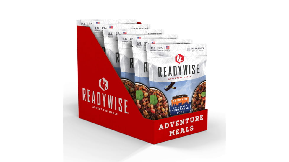 ReadyWise 6 CT Case Basecamp Four Bean &amp; Vegetable Soup, White, 8 x 11.25 x 9.75, RW05-017