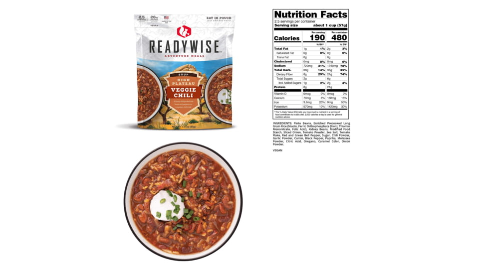 ReadyWise 6 CT Case High Plateau Veggie Chili Soup, White, 8 x 11.25 x 9.75, RW05-011