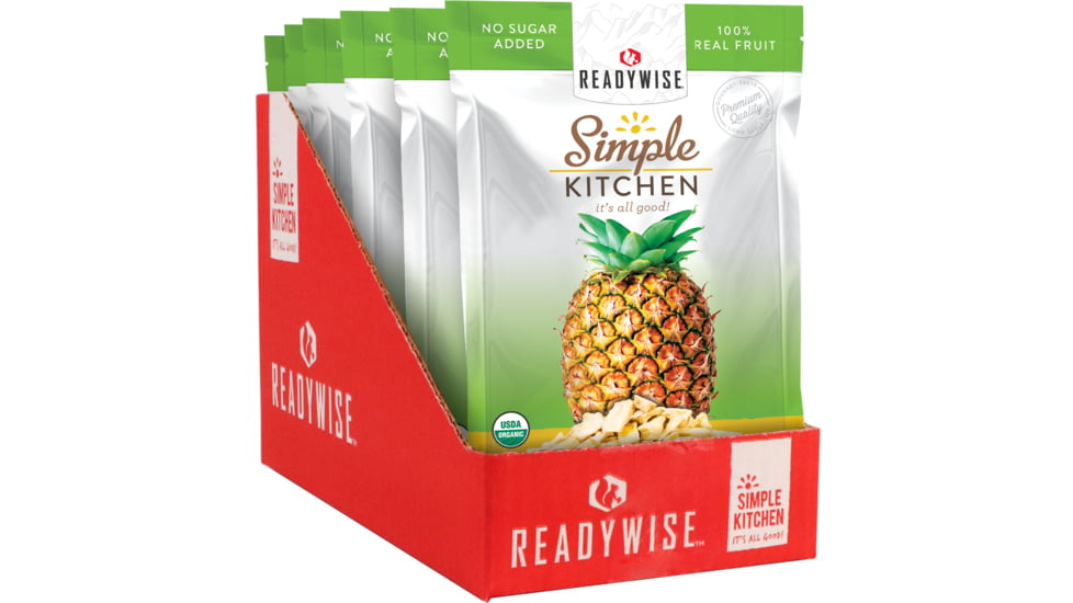 ReadyWise Simple Kitchen Organic Freeze-Dried Pineapples, 6 Pack, RWSK05-016