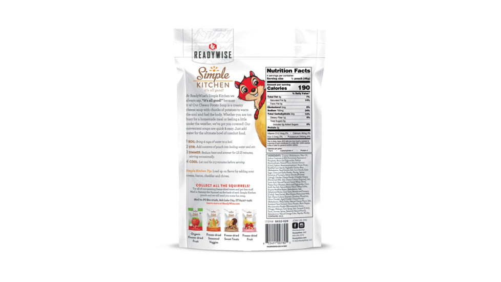 ReadyWise 6 CT Case Simple Kitchen Cheesy Potato Soup, White, 5.75 x 11 x 8.75, RWSK05-029