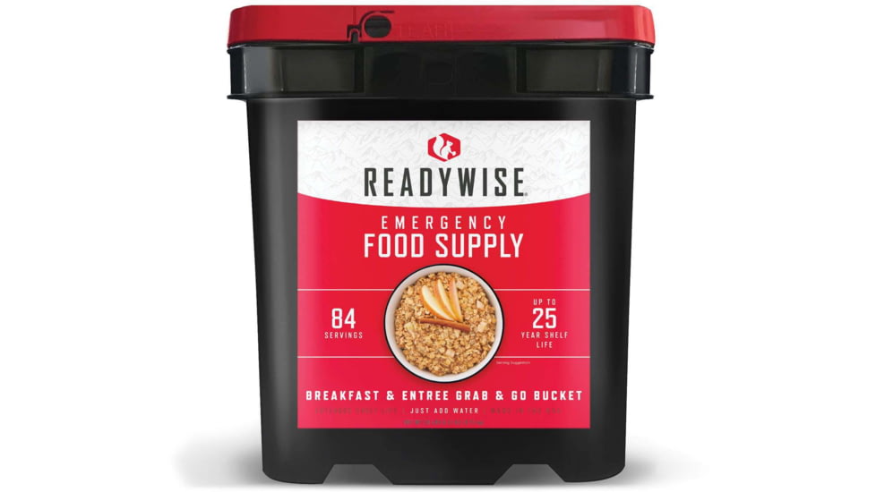 ReadyWise Breakfast &amp; Entree Grab &amp; Go Bucket, 11.75in x 9.75in x 12.5in, 84 Serving, RW10-184