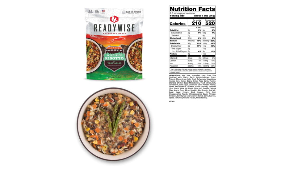 ReadyWise Backcountry Wild Rice Risotto, Single Pouch, RW03-918
