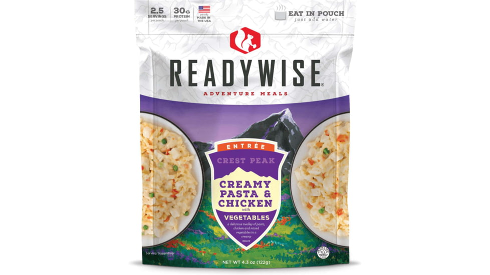 ReadyWise Crest Peak Creamy Pasta &amp; Chicken, Single Pouch, RW03-906