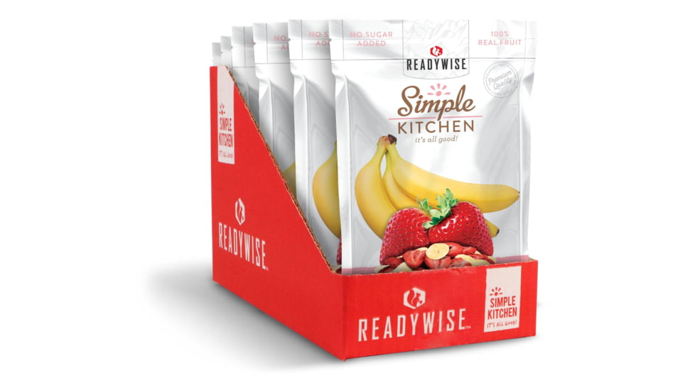 ReadyWise Freeze-Dried Strawberries &amp; Bananas, 6 Pack, RWSK05-009