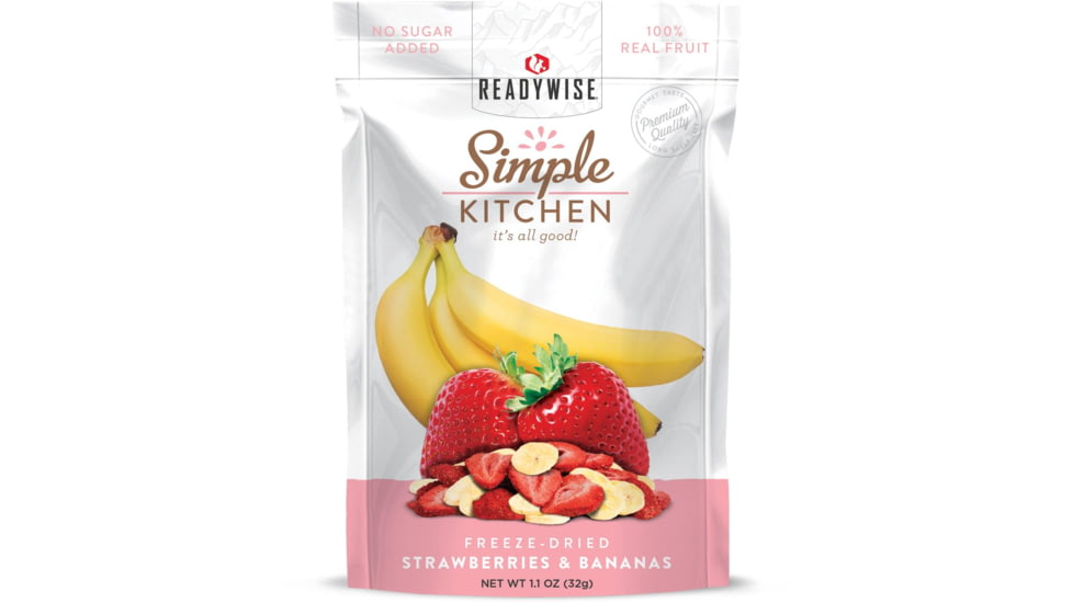 ReadyWise Freeze-Dried Strawberries &amp; Bananas, 6 Pack, RWSK05-009
