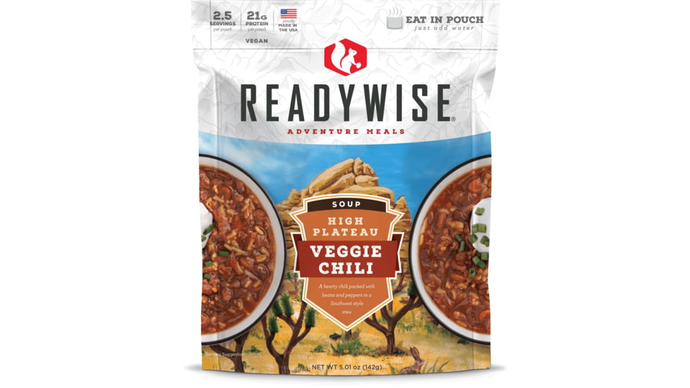 ReadyWise High Plateau Veggie Chili Soup, Single Pouch, RW03-911