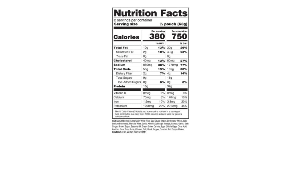 ReadyWise Outdoor Pro Meal Beef Bulgogi &amp; Kimchi Fried Rice, Black, RW03-194