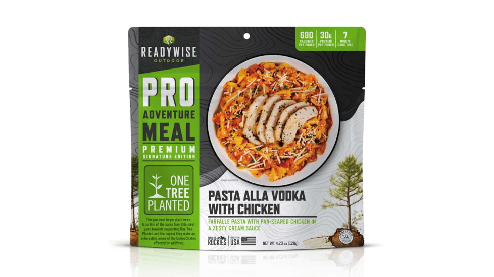 ReadyWise Outdoor Pro Meal Farfalle alla Vodka w/ Chicken, Black, RW03-196