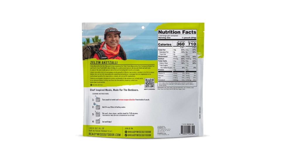ReadyWise Outdoor Pro Meal Pork Chile Verde, Black, RW03-191