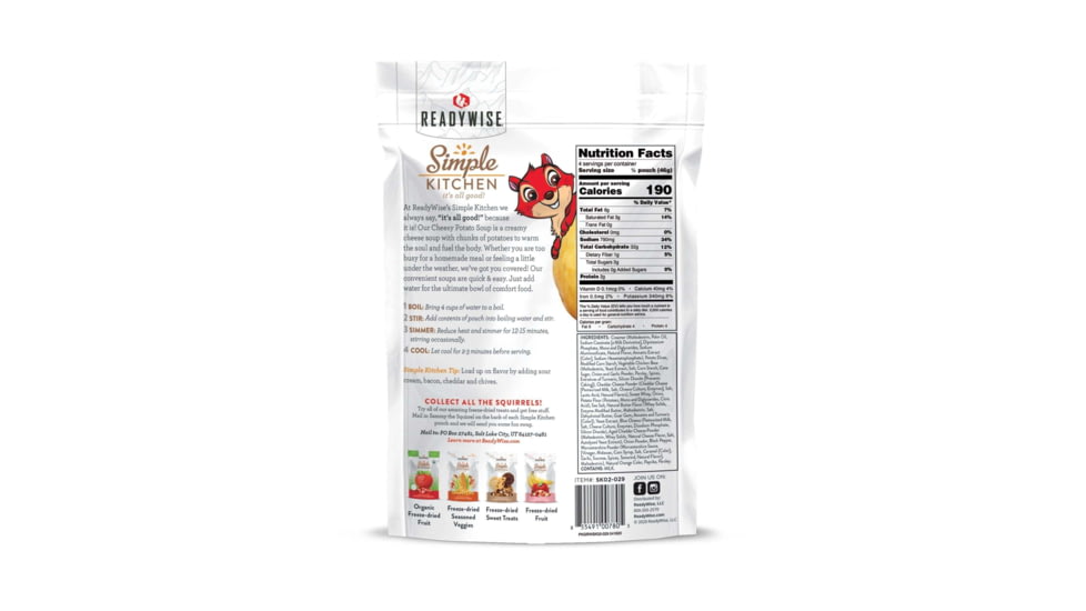 ReadyWise Simple Kitchen Cheesy Potato Soup, Single Pouch, RWSK02-029