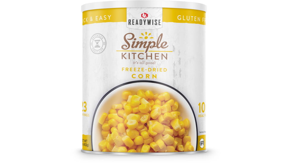 ReadyWise Simple Kitchen Freeze-Dried Corn - 23 Serving Can, White, RWSKCN03-009